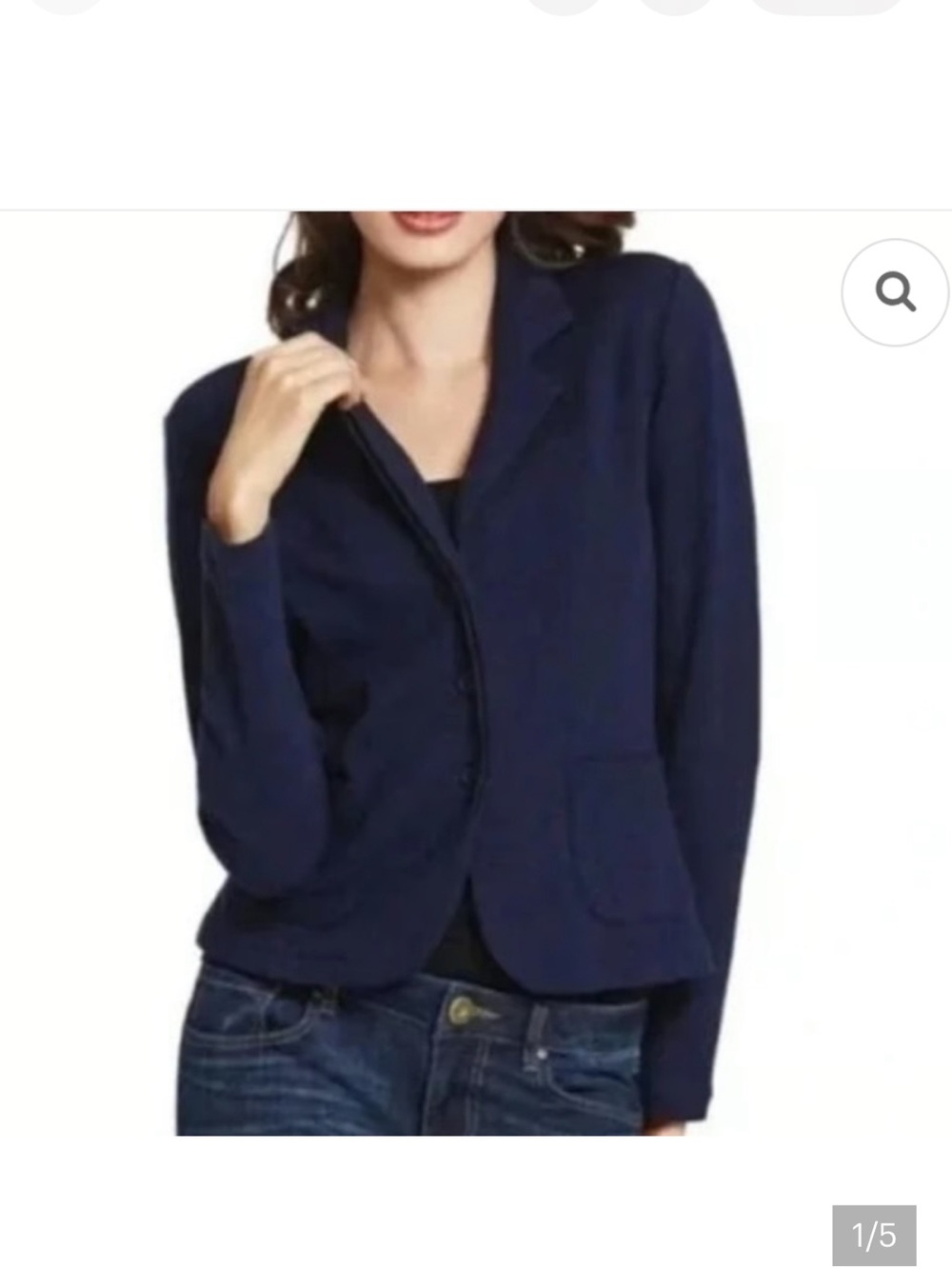 CAbi Breakthrough Jacket NWT Navy Knit Single-Breasted Blazer